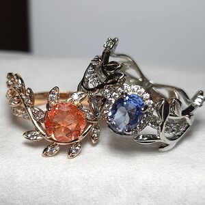 2 size 6 Bomb Party Rings Blue/orange Garden Party